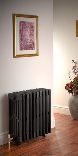 firenze cast iron radiator. Colour shown BLACK TEX MET 