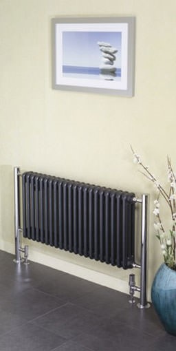 bologna horizontal modern designer radiator. Colour Shown BLACK TEX MET 
