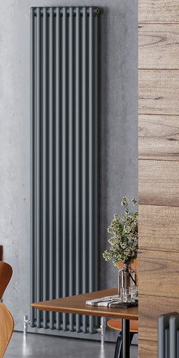 roma slate grey gloss vertical radiator