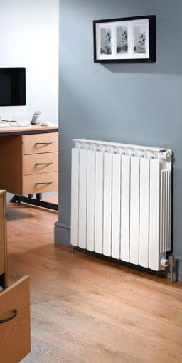 modena flat aluminium radiator <br> colour shown RAL 9016 