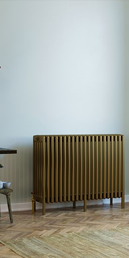 roma steel column radiator with welded feet.<br> colour shown BRONZE 