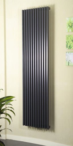 bassano vertical contemporary designer radiator <br> colour shown RAL 7016 