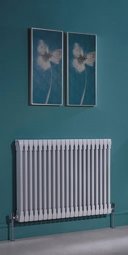 monza horizontal aluminium column radiator <br> colour shown RAL 9016 
