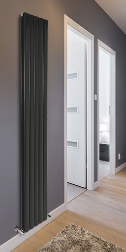 magenta curve aluminium designer radiator<br/>colour shown white aluminium