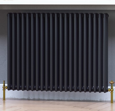 roma matt black horizontal radiator