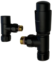 Italian Luxury TRV Valve Set Angled Black