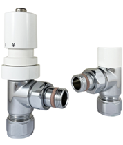 Italian Luxury TRV Valve Set Chrome with White Head